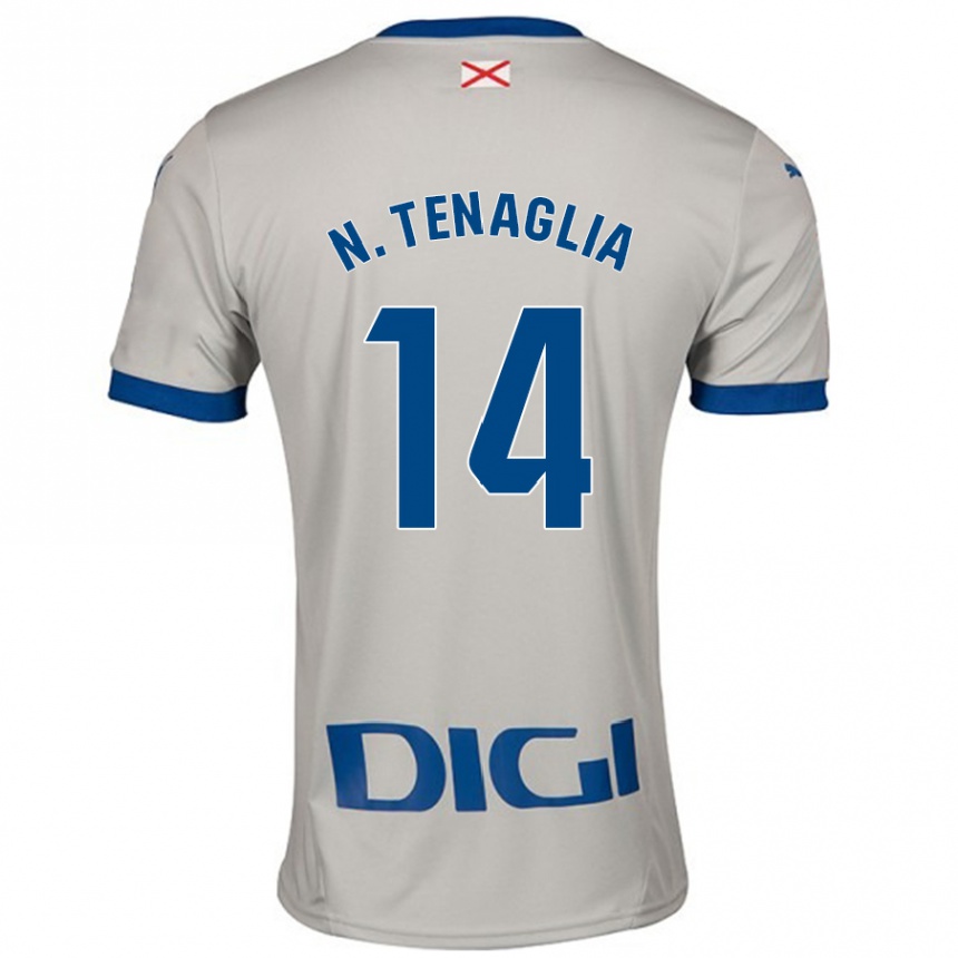 Niño Fútbol Camiseta Nahuel Tenaglia #14 Gris Claro 2ª Equipación 2024/25 Perú