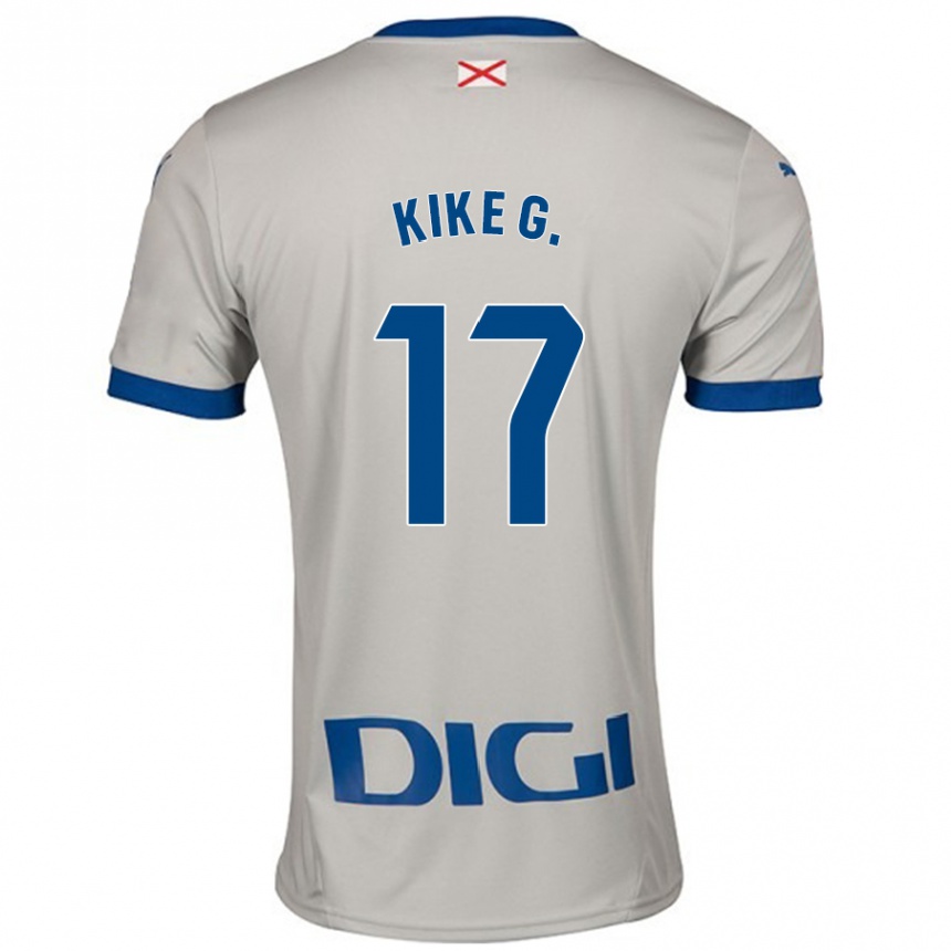 Niño Fútbol Camiseta Kike García #17 Gris Claro 2ª Equipación 2024/25 Perú