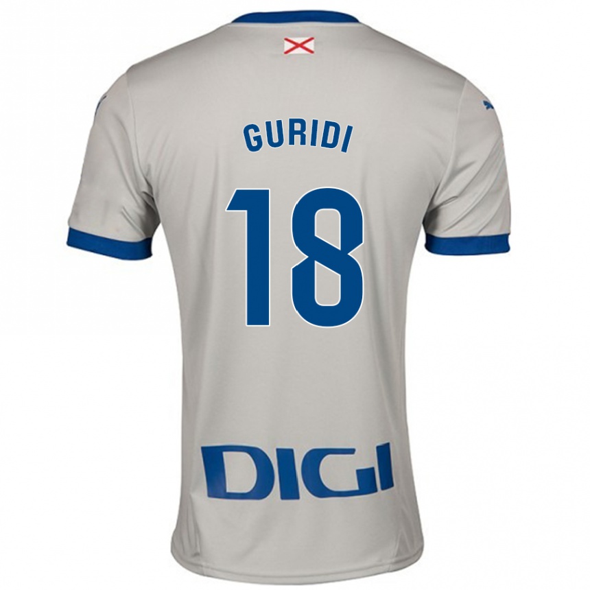 Niño Fútbol Camiseta Jon Guridi #18 Gris Claro 2ª Equipación 2024/25 Perú