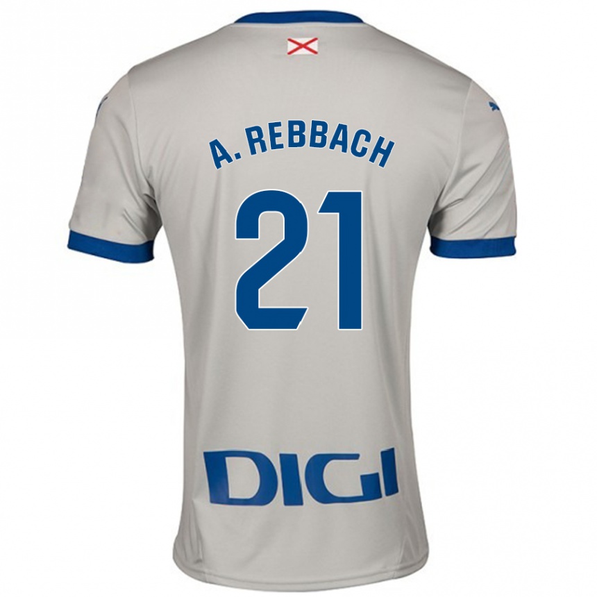 Niño Fútbol Camiseta Abde Rebbach #21 Gris Claro 2ª Equipación 2024/25 Perú