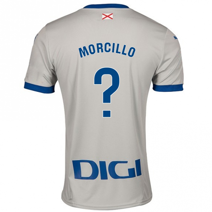 Niño Fútbol Camiseta Diego Morcillo #0 Gris Claro 2ª Equipación 2024/25 Perú