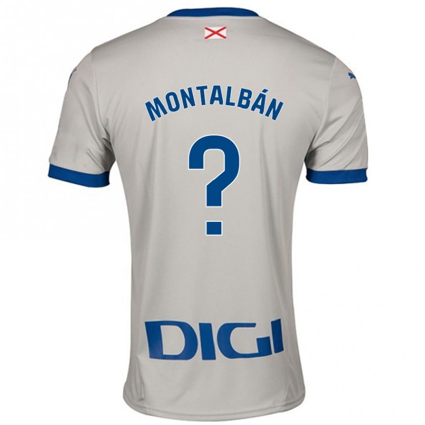 Niño Fútbol Camiseta Enrique Montalbán #0 Gris Claro 2ª Equipación 2024/25 Perú