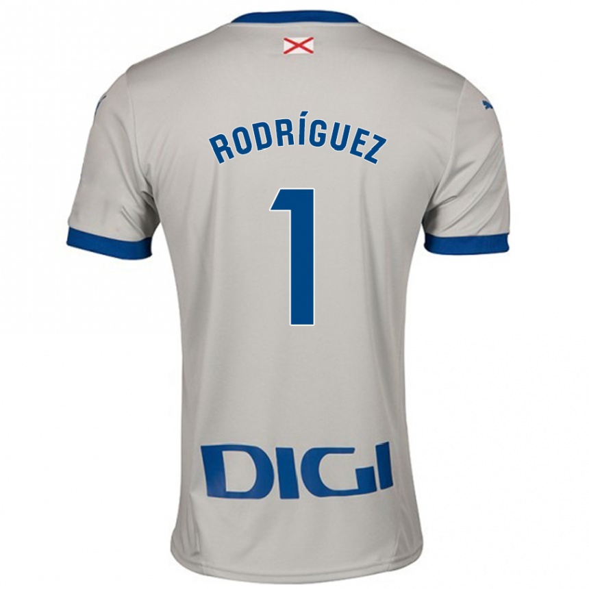 Niño Fútbol Camiseta Adrián Rodríguez #1 Gris Claro 2ª Equipación 2024/25 Perú