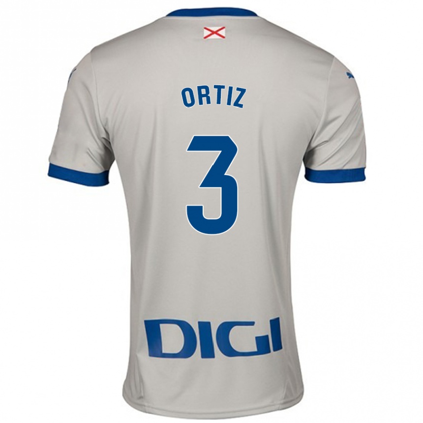 Niño Fútbol Camiseta Eneko Ortiz #3 Gris Claro 2ª Equipación 2024/25 Perú