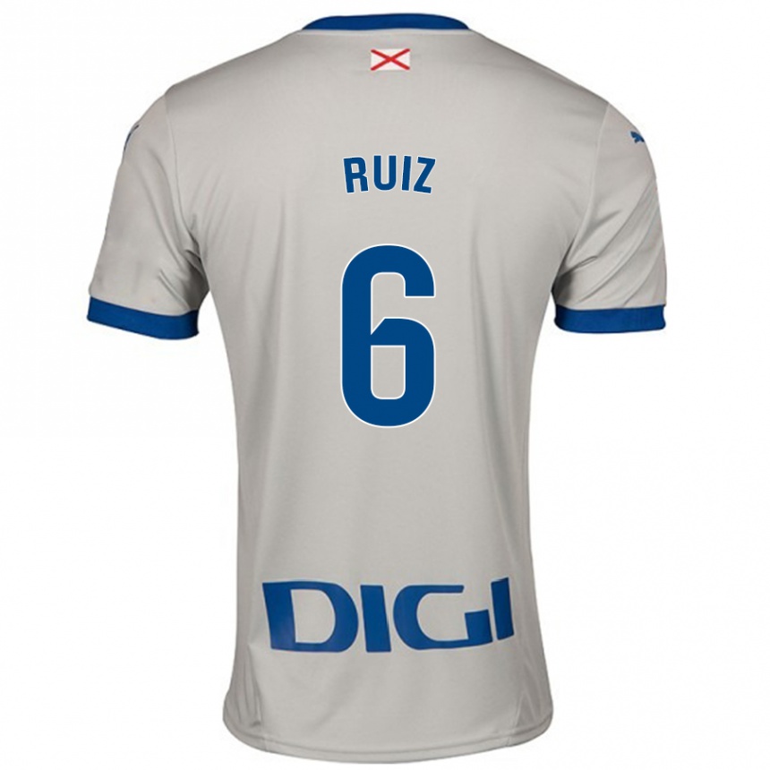 Niño Fútbol Camiseta Markel Ruiz #6 Gris Claro 2ª Equipación 2024/25 Perú