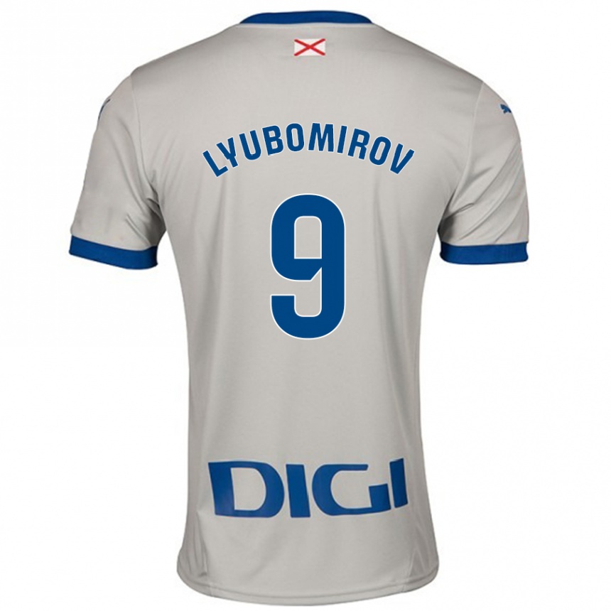 Niño Fútbol Camiseta Daniel Lyubomirov #9 Gris Claro 2ª Equipación 2024/25 Perú