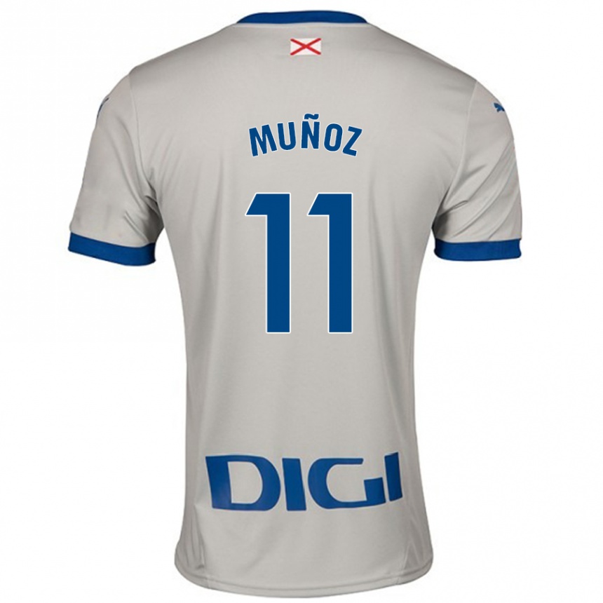 Niño Fútbol Camiseta Egoitz Muñoz #11 Gris Claro 2ª Equipación 2024/25 Perú