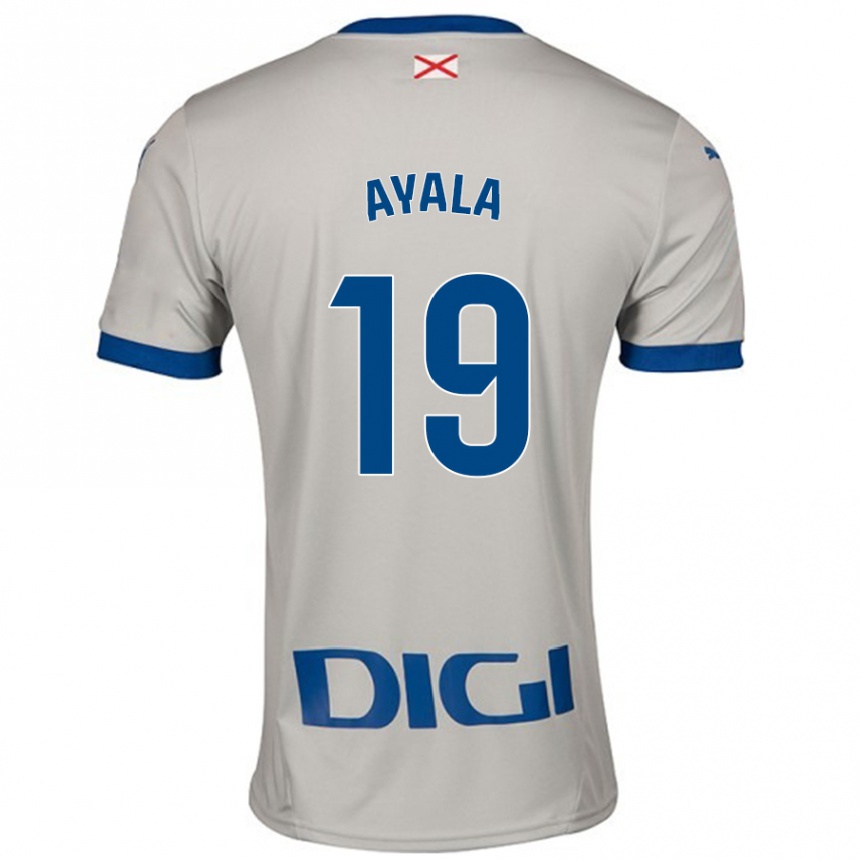 Niño Fútbol Camiseta Axel Ayala #19 Gris Claro 2ª Equipación 2024/25 Perú