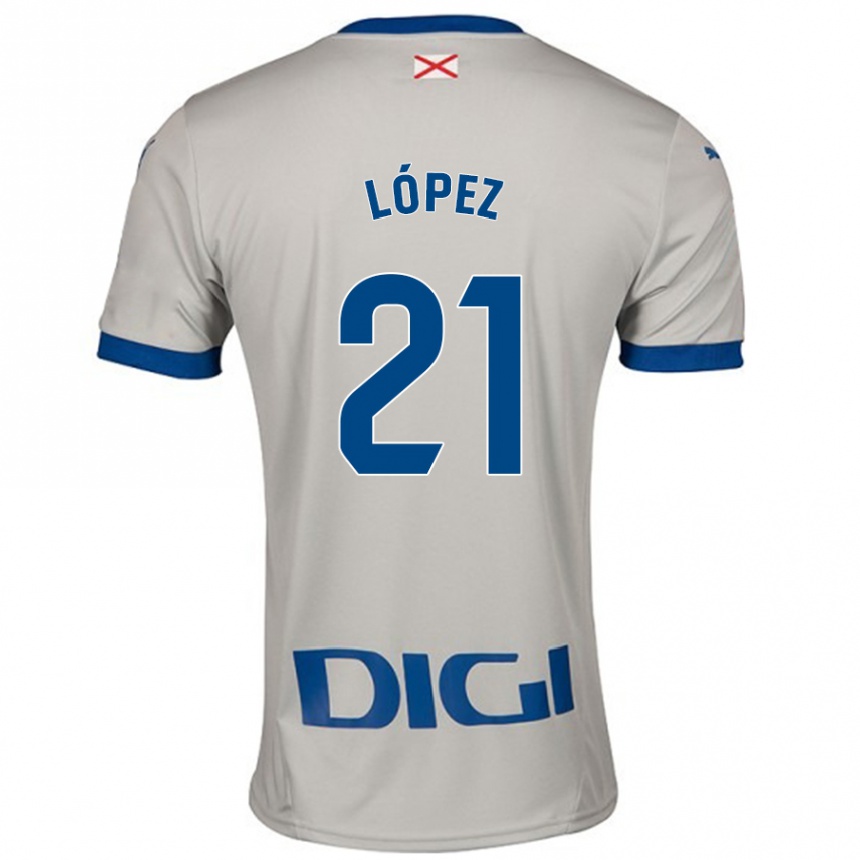 Niño Fútbol Camiseta Juanma López #21 Gris Claro 2ª Equipación 2024/25 Perú