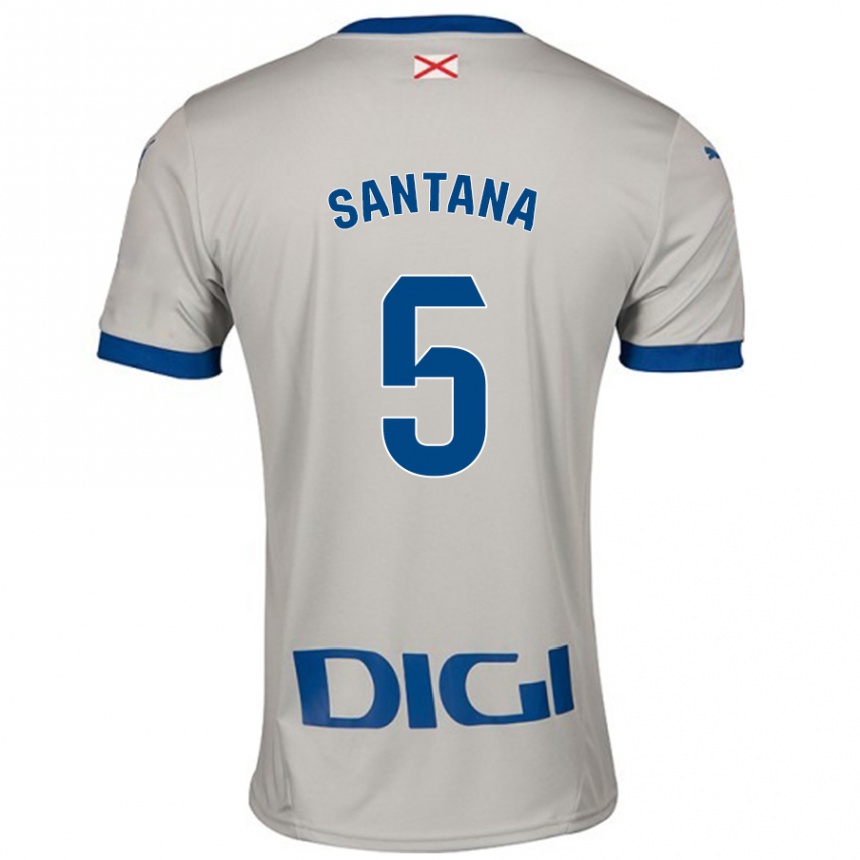 Niño Fútbol Camiseta Vanesa Santana #5 Gris Claro 2ª Equipación 2024/25 Perú