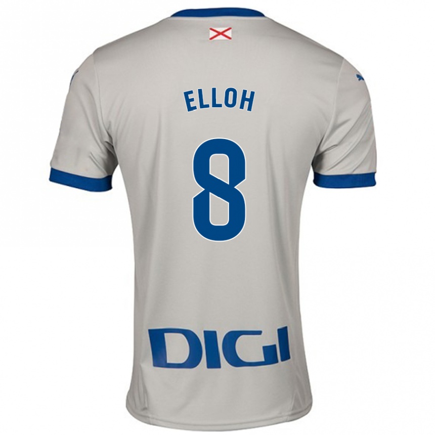 Niño Fútbol Camiseta Rebecca Elloh #8 Gris Claro 2ª Equipación 2024/25 Perú