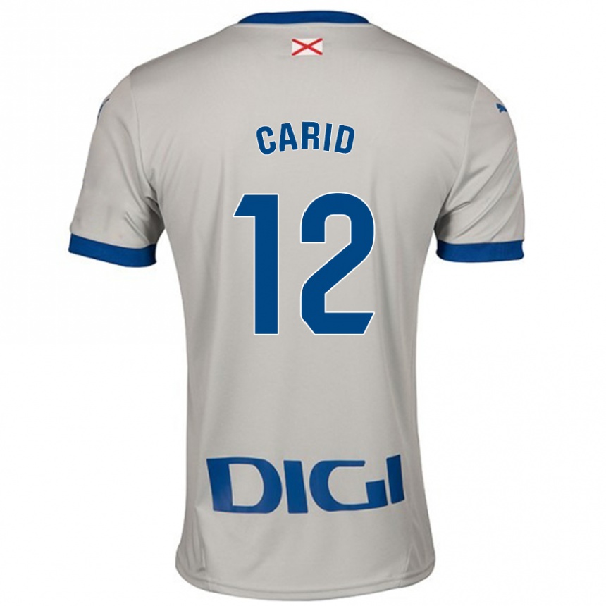 Niño Fútbol Camiseta Andrea Carid #12 Gris Claro 2ª Equipación 2024/25 Perú