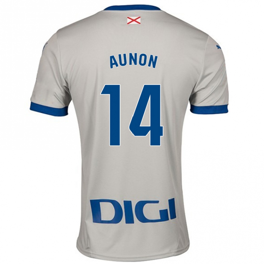 Niño Fútbol Camiseta Cristina Auñón #14 Gris Claro 2ª Equipación 2024/25 Perú