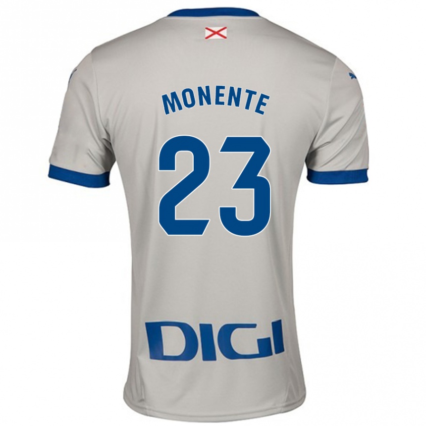 Niño Fútbol Camiseta Leyre Monente #23 Gris Claro 2ª Equipación 2024/25 Perú