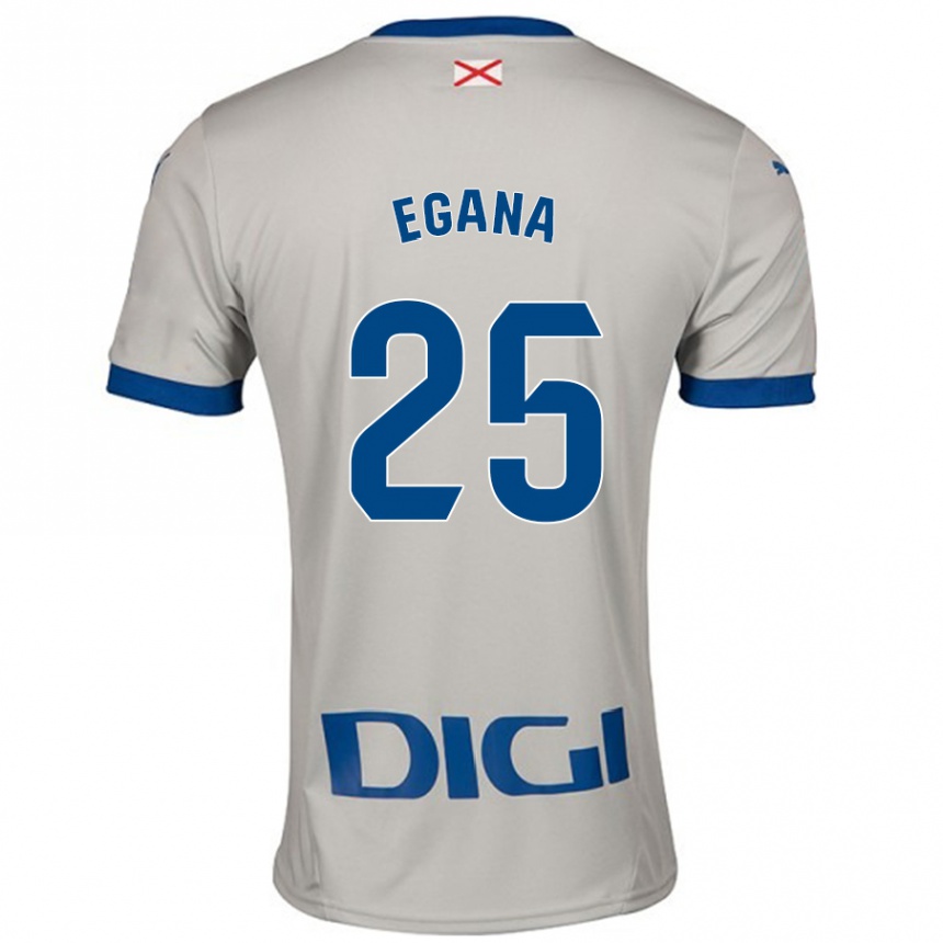 Niño Fútbol Camiseta Eider Egaña #25 Gris Claro 2ª Equipación 2024/25 Perú