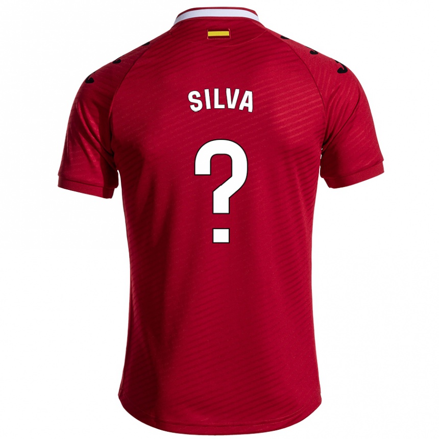 Niño Fútbol Camiseta Jonathan Silva #0 Rojo Oscuro 2ª Equipación 2024/25 Perú