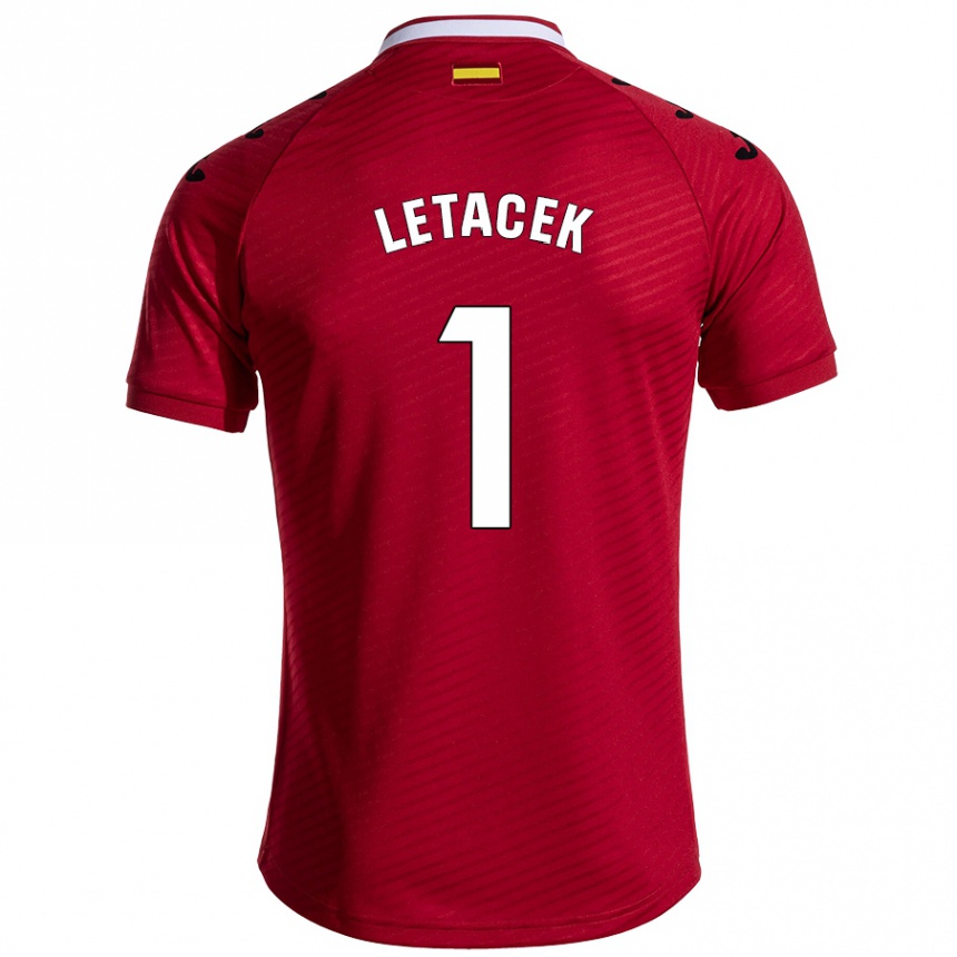 Niño Fútbol Camiseta Jiri Letacek #1 Rojo Oscuro 2ª Equipación 2024/25 Perú