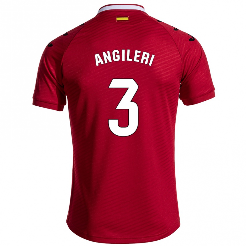 Niño Fútbol Camiseta Fabrizio Angileri #3 Rojo Oscuro 2ª Equipación 2024/25 Perú