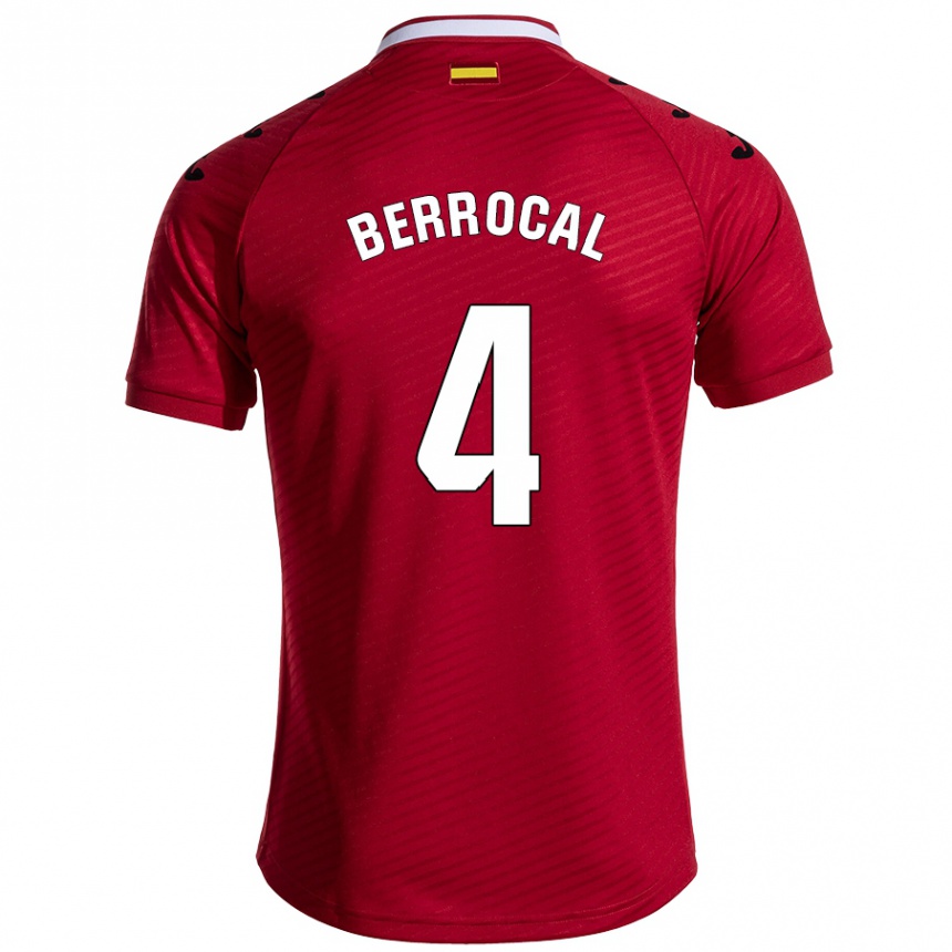 Niño Fútbol Camiseta Juan Berrocal #4 Rojo Oscuro 2ª Equipación 2024/25 Perú