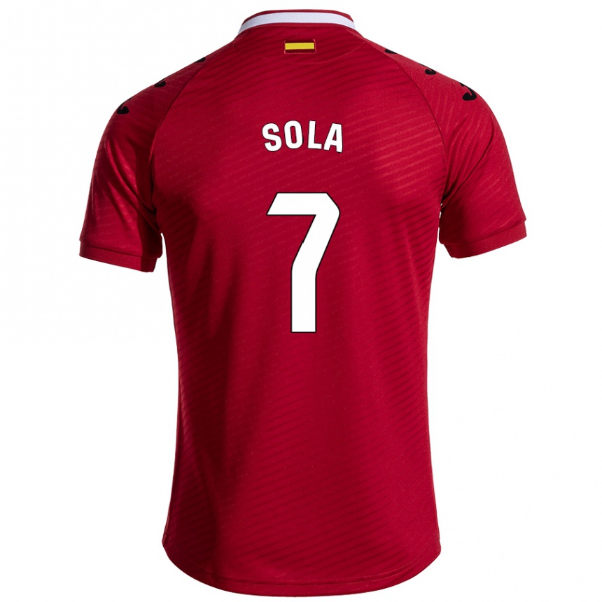 Niño Fútbol Camiseta Álex Sola #7 Rojo Oscuro 2ª Equipación 2024/25 Perú