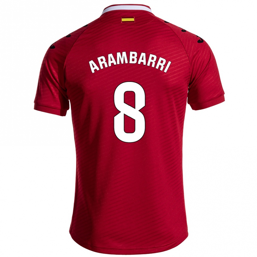 Niño Fútbol Camiseta Mauro Arambarri #8 Rojo Oscuro 2ª Equipación 2024/25 Perú