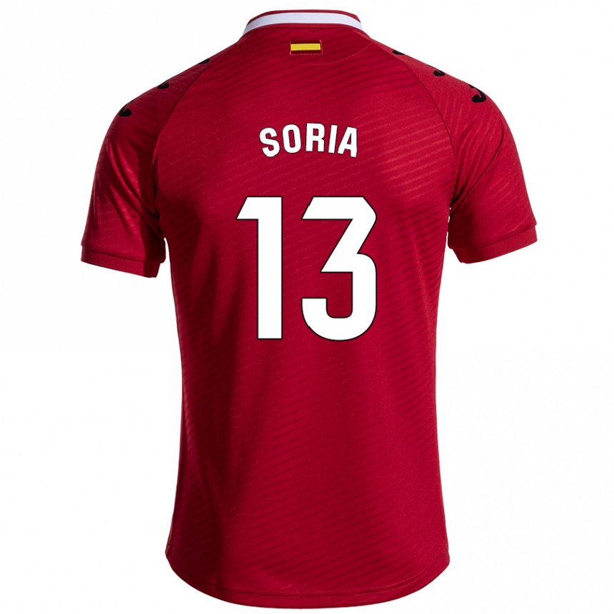 Niño Fútbol Camiseta David Soria #13 Rojo Oscuro 2ª Equipación 2024/25 Perú