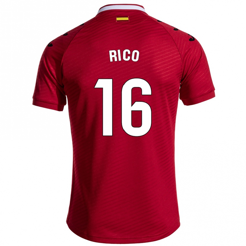 Niño Fútbol Camiseta Diego Rico #16 Rojo Oscuro 2ª Equipación 2024/25 Perú