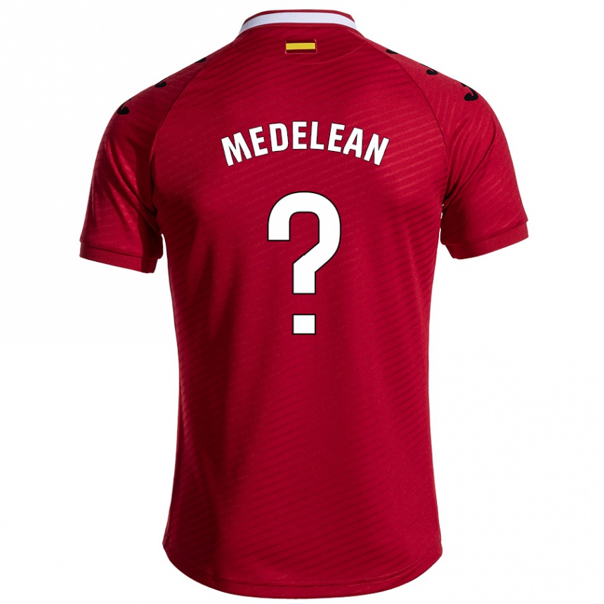 Niño Fútbol Camiseta Valentin Medelean #0 Rojo Oscuro 2ª Equipación 2024/25 Perú