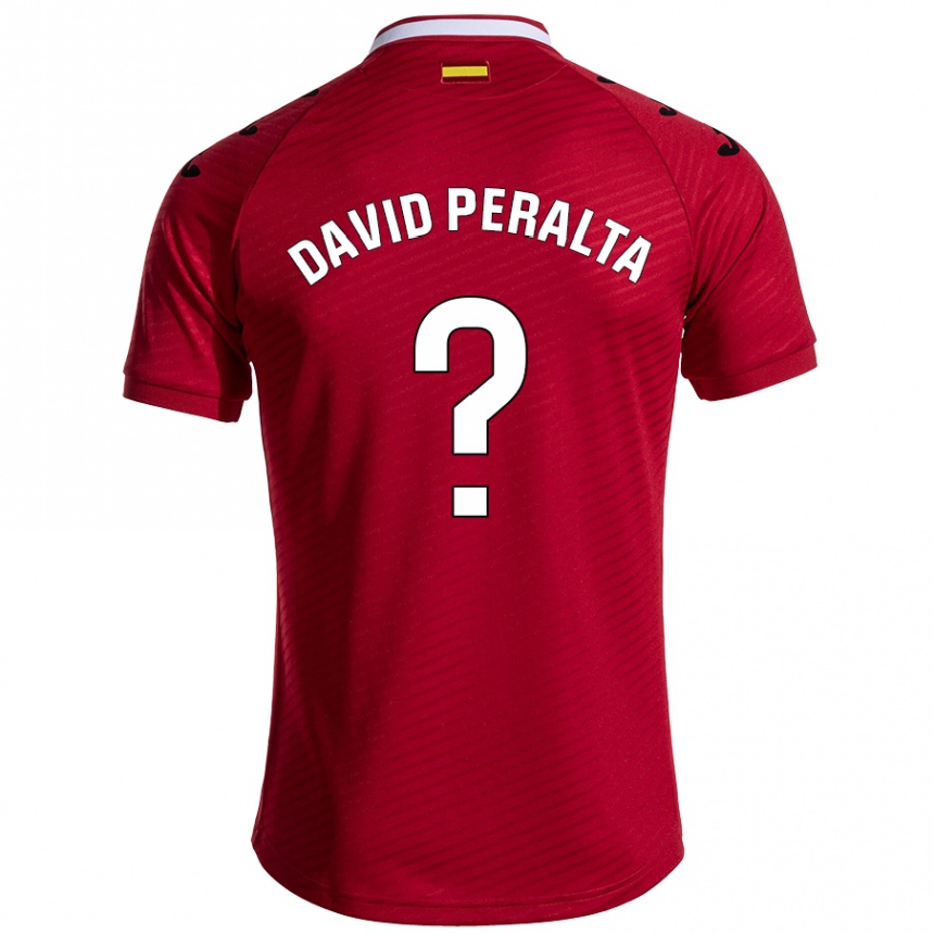 Niño Fútbol Camiseta Juan David Peralta #0 Rojo Oscuro 2ª Equipación 2024/25 Perú