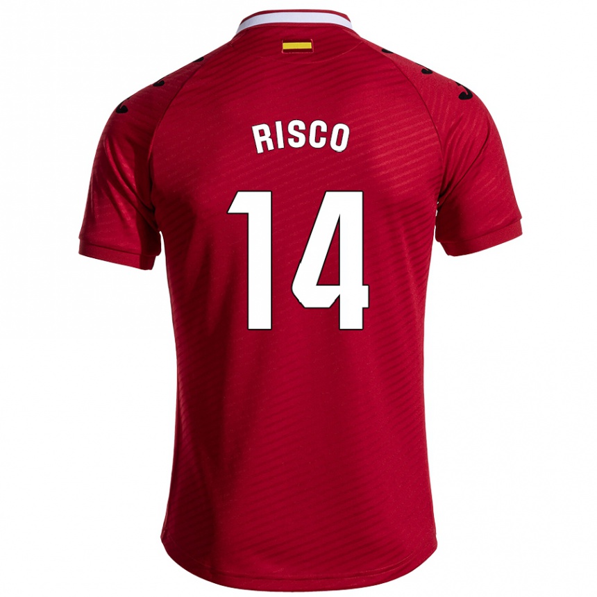 Niño Fútbol Camiseta Alberto Risco #14 Rojo Oscuro 2ª Equipación 2024/25 Perú