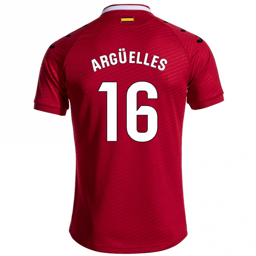 Niño Fútbol Camiseta David Argüelles #16 Rojo Oscuro 2ª Equipación 2024/25 Perú