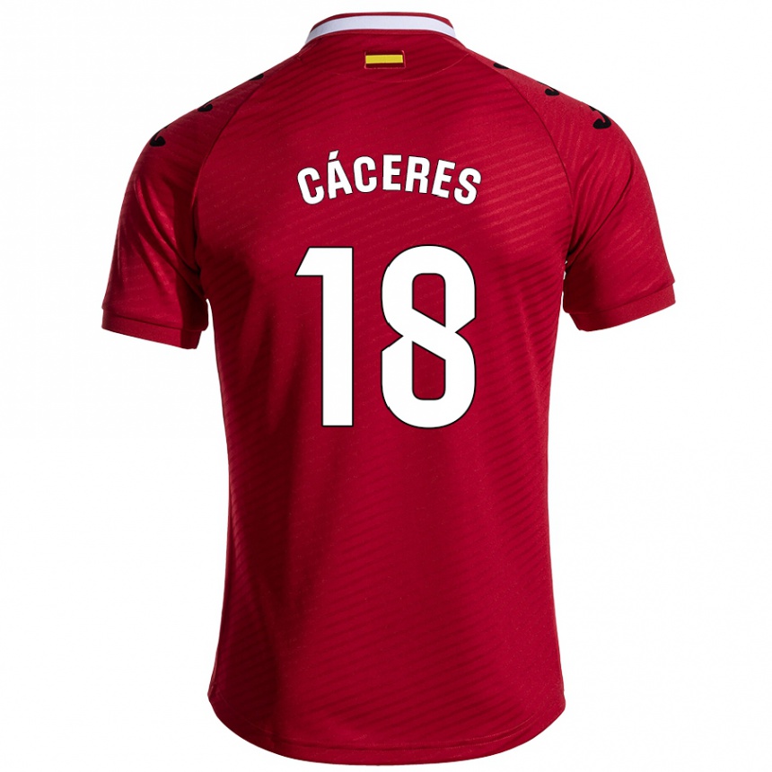 Niño Fútbol Camiseta Damián Cáceres #18 Rojo Oscuro 2ª Equipación 2024/25 Perú