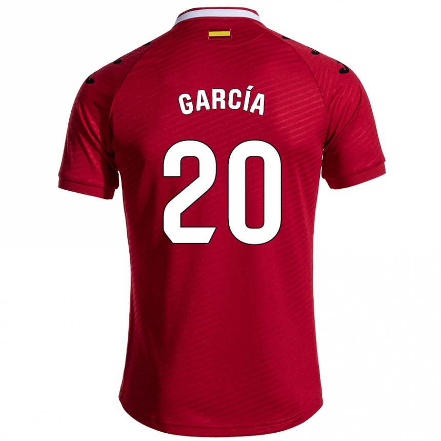 Niño Fútbol Camiseta Álex García #20 Rojo Oscuro 2ª Equipación 2024/25 Perú