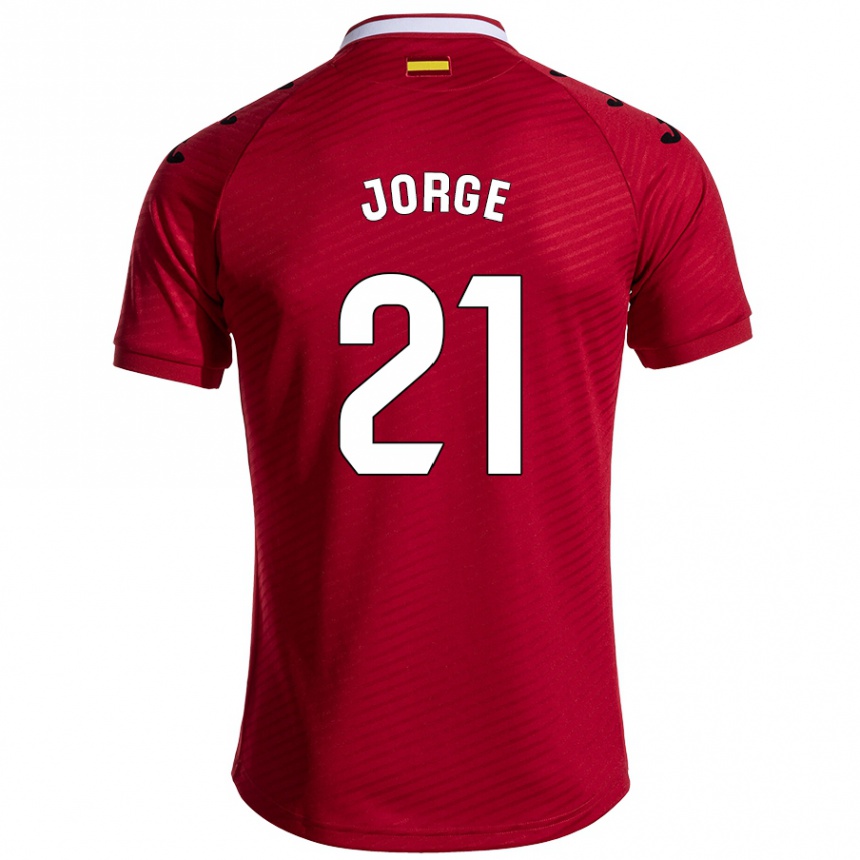 Niño Fútbol Camiseta Jeremy Jorge #21 Rojo Oscuro 2ª Equipación 2024/25 Perú