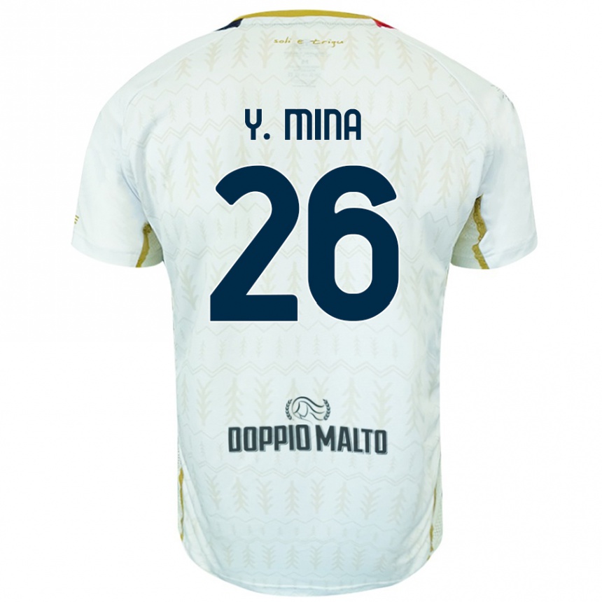 Niño Fútbol Camiseta Yerry Mina #26 Blanco 2ª Equipación 2024/25 Perú