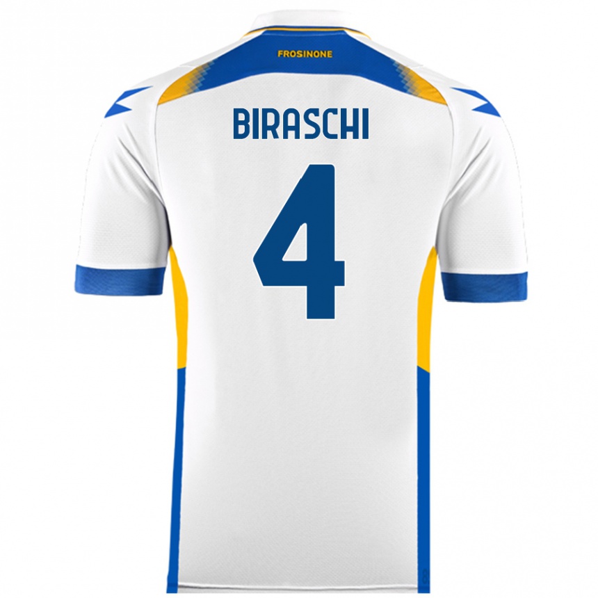 Niño Fútbol Camiseta Davide Biraschi #4 Blanco 2ª Equipación 2024/25 Perú