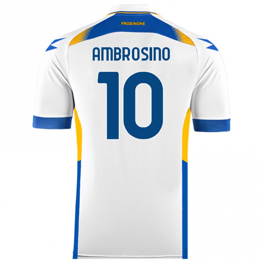 Niño Fútbol Camiseta Giuseppe Ambrosino #10 Blanco 2ª Equipación 2024/25 Perú