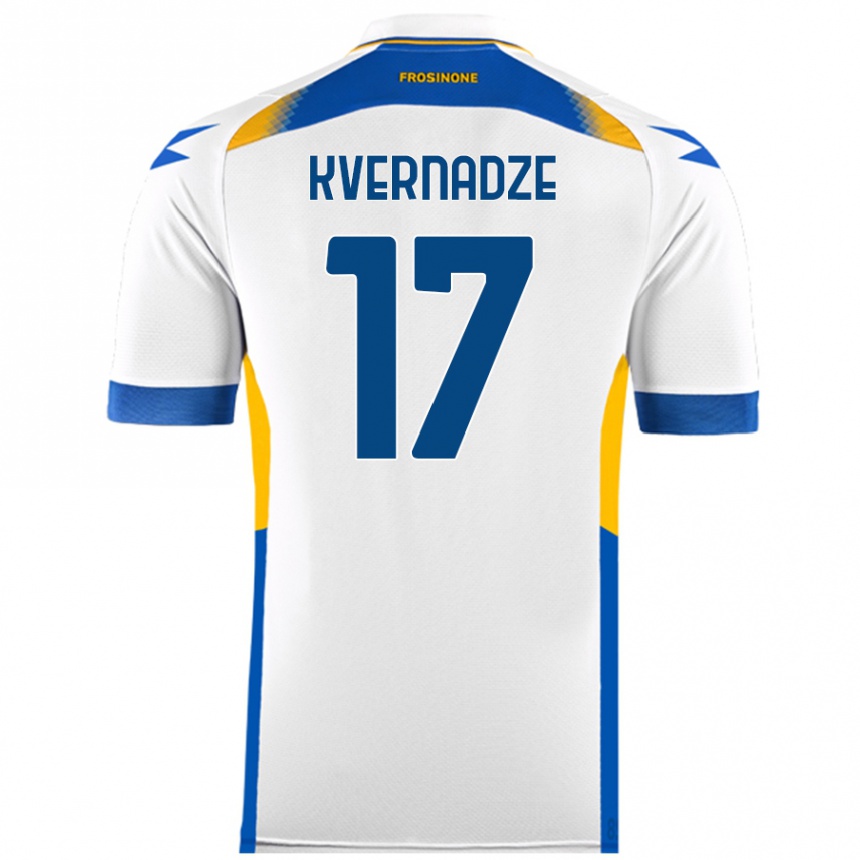 Niño Fútbol Camiseta Giorgi Kvernadze #17 Blanco 2ª Equipación 2024/25 Perú