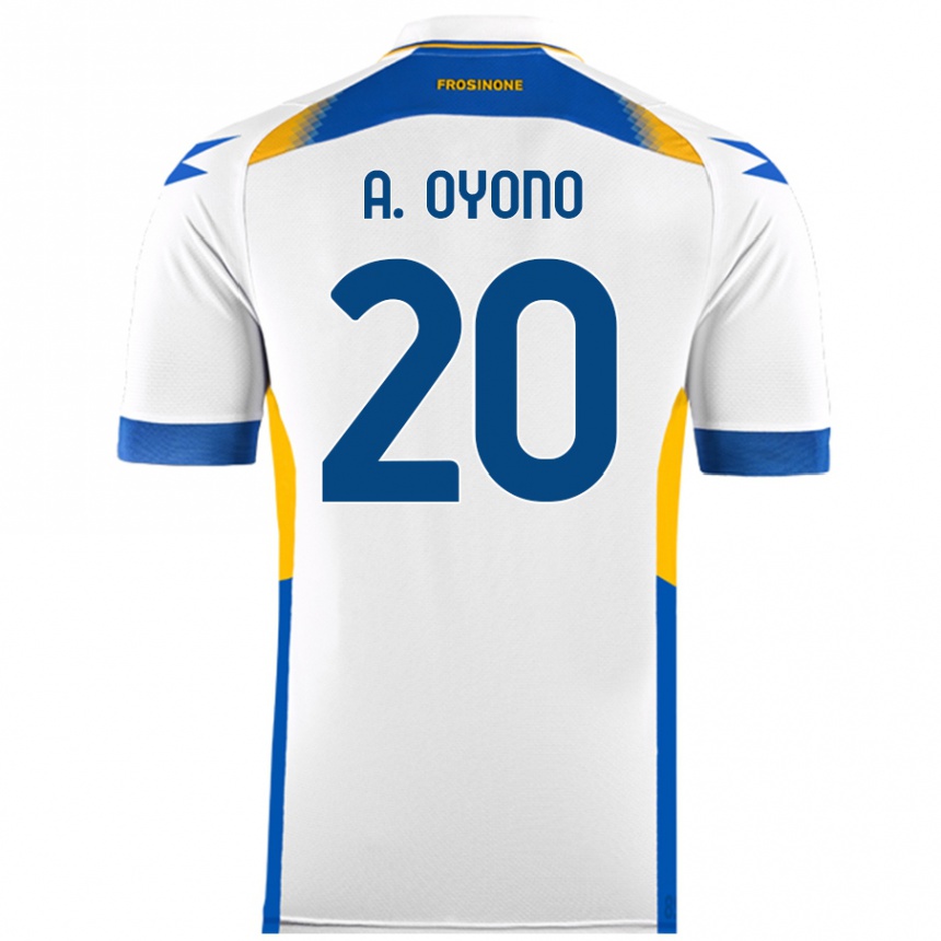 Niño Fútbol Camiseta Anthony Oyono #20 Blanco 2ª Equipación 2024/25 Perú