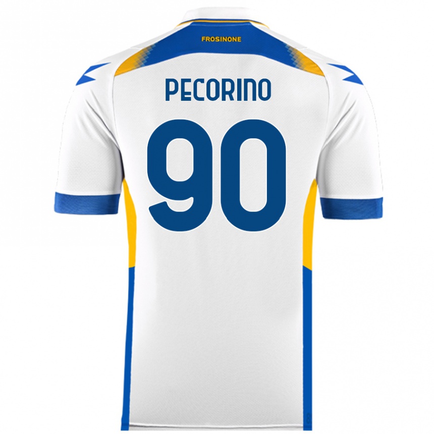 Niño Fútbol Camiseta Emanuele Pecorino #90 Blanco 2ª Equipación 2024/25 Perú