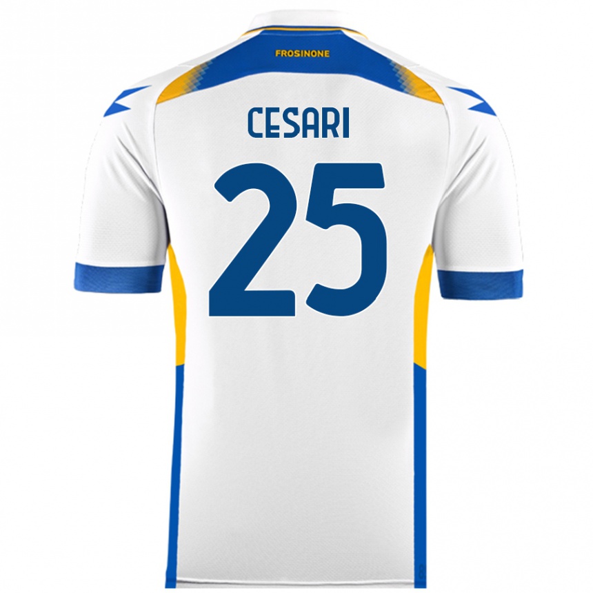 Niño Fútbol Camiseta Nicolò Cesari #25 Blanco 2ª Equipación 2024/25 Perú