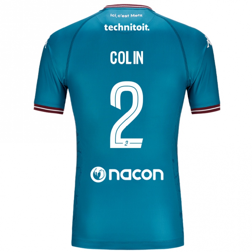 Niño Fútbol Camiseta Maxime Colin #2 Azul Petróleo 2ª Equipación 2024/25 Perú