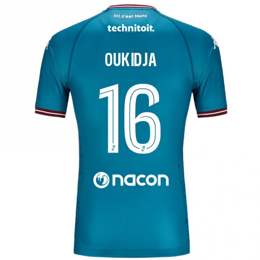 Niño Fútbol Camiseta Alexandre Oukidja #16 Azul Petróleo 2ª Equipación 2024/25 Perú