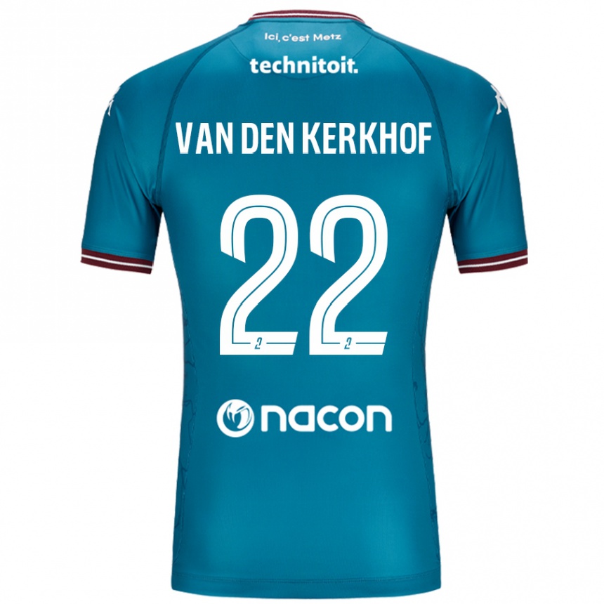 Niño Fútbol Camiseta Kevin Van Den Kerkhof #22 Azul Petróleo 2ª Equipación 2024/25 Perú