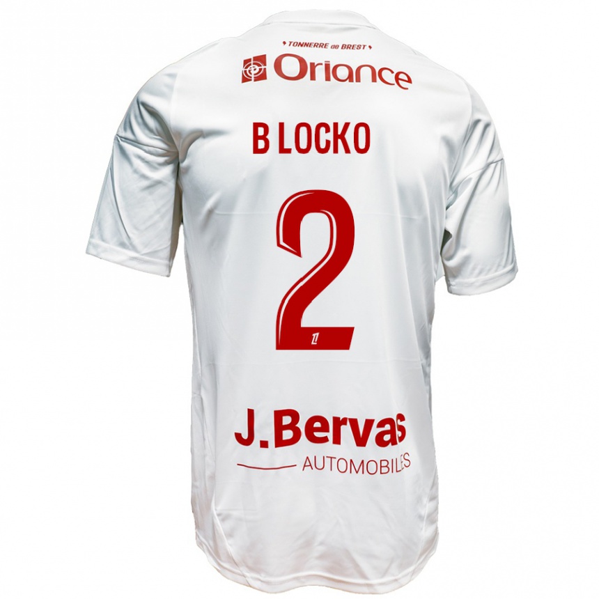 Niño Fútbol Camiseta Bradley Locko #2 Blanco Rojo 2ª Equipación 2024/25 Perú