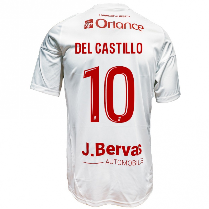 Niño Fútbol Camiseta Romain Del Castillo #10 Blanco Rojo 2ª Equipación 2024/25 Perú