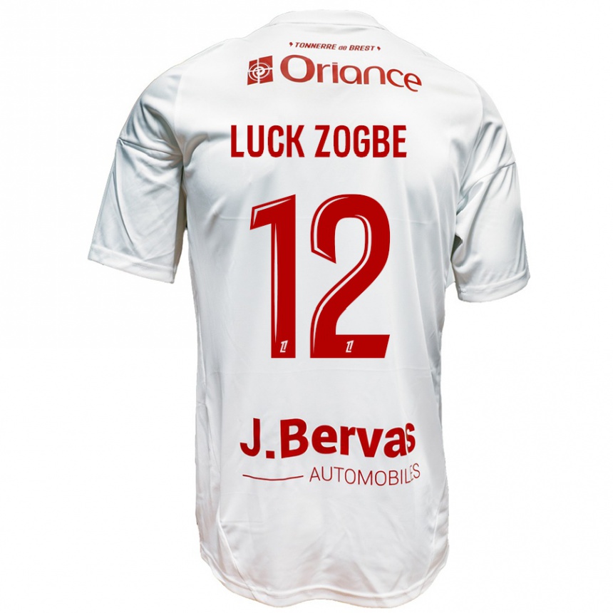 Niño Fútbol Camiseta Luck Zogbé #12 Blanco Rojo 2ª Equipación 2024/25 Perú