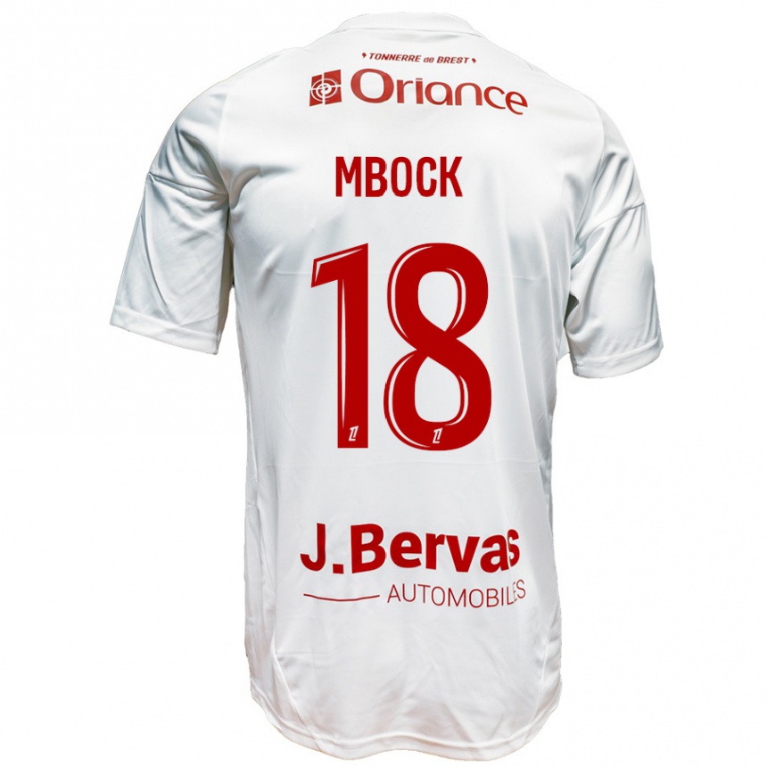 Niño Fútbol Camiseta Hianga'a Mbock #18 Blanco Rojo 2ª Equipación 2024/25 Perú