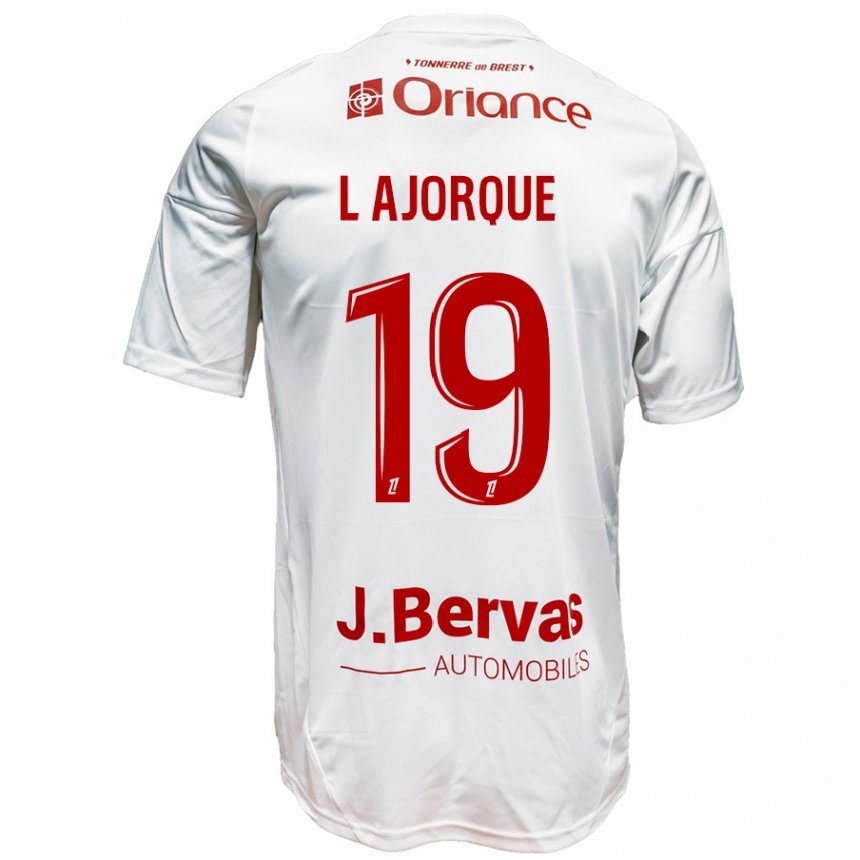 Niño Fútbol Camiseta Ludovic Ajorque #19 Blanco Rojo 2ª Equipación 2024/25 Perú