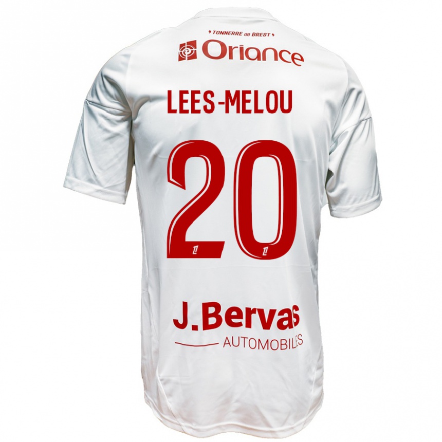 Niño Fútbol Camiseta Pierre Lees-Melou #20 Blanco Rojo 2ª Equipación 2024/25 Perú